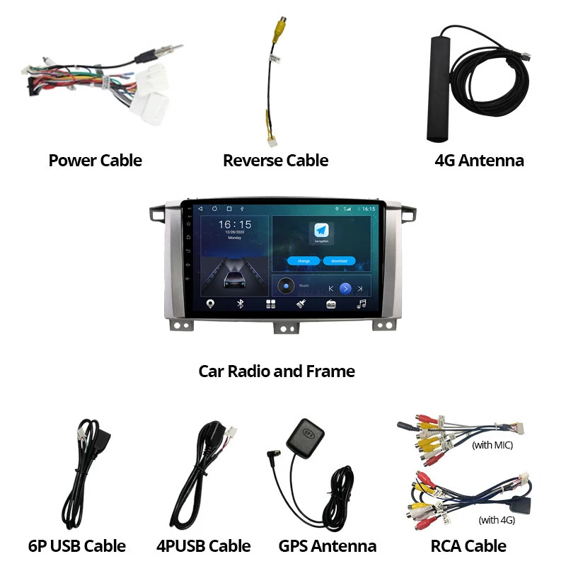 

2Din Android10 Car Radio For Toyota Land Cruiser LC 100 2002-2007 Stereo Receiver GPS Navigation Car Video Car Multimedia Player