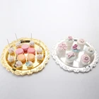 Металлическая пластина для зарядного устройства, серебристыйзолотой поднос диаметром 25 см9,8 дюйма, тарелки с гайками, милаяИзысканная подставка для торта для украшения дома и стола