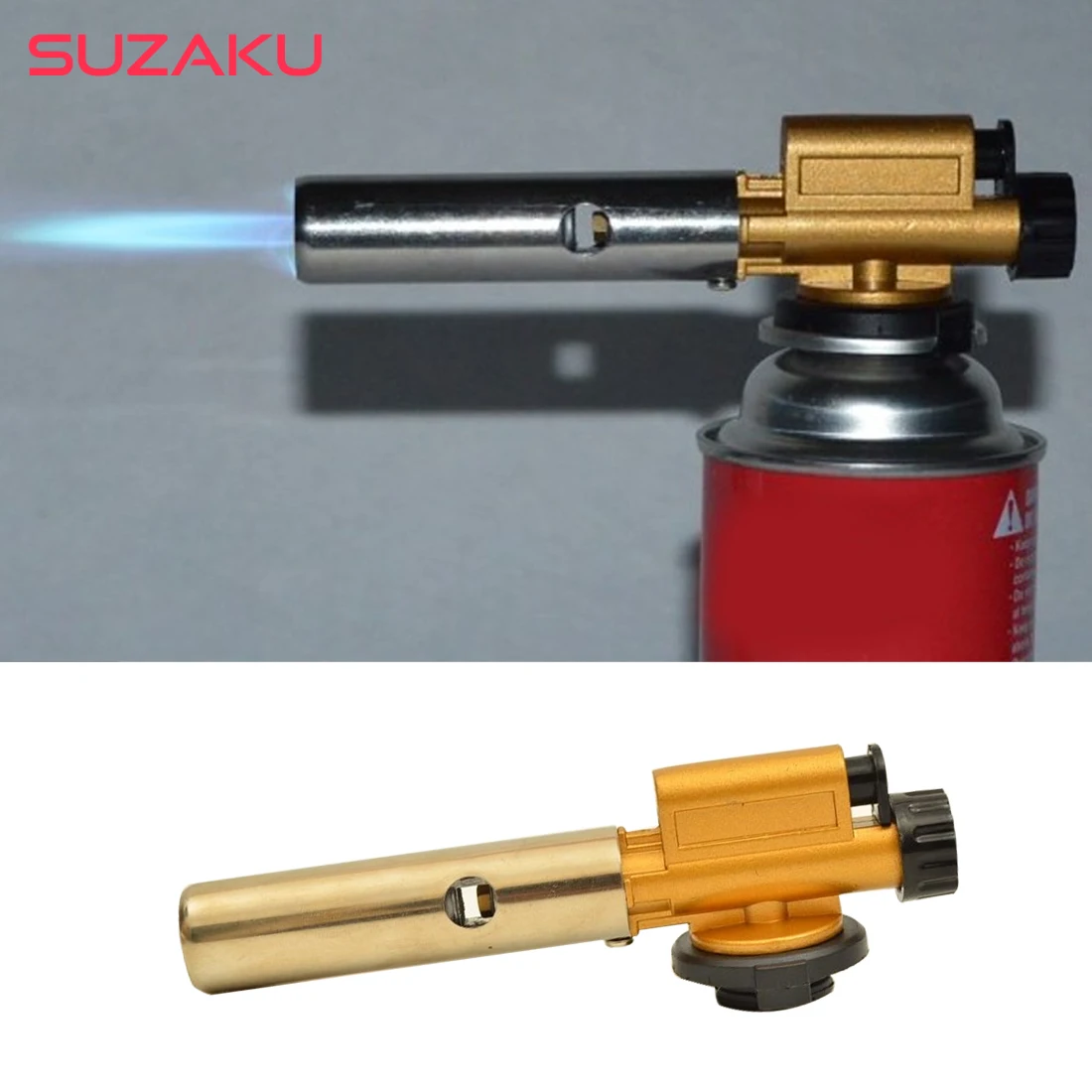 

803 Metal Electronic Ignition Copper Flame Gun Butane Gas Burners Maker Torch Lighter For Outdoor Camping Picnic Cooking Welding