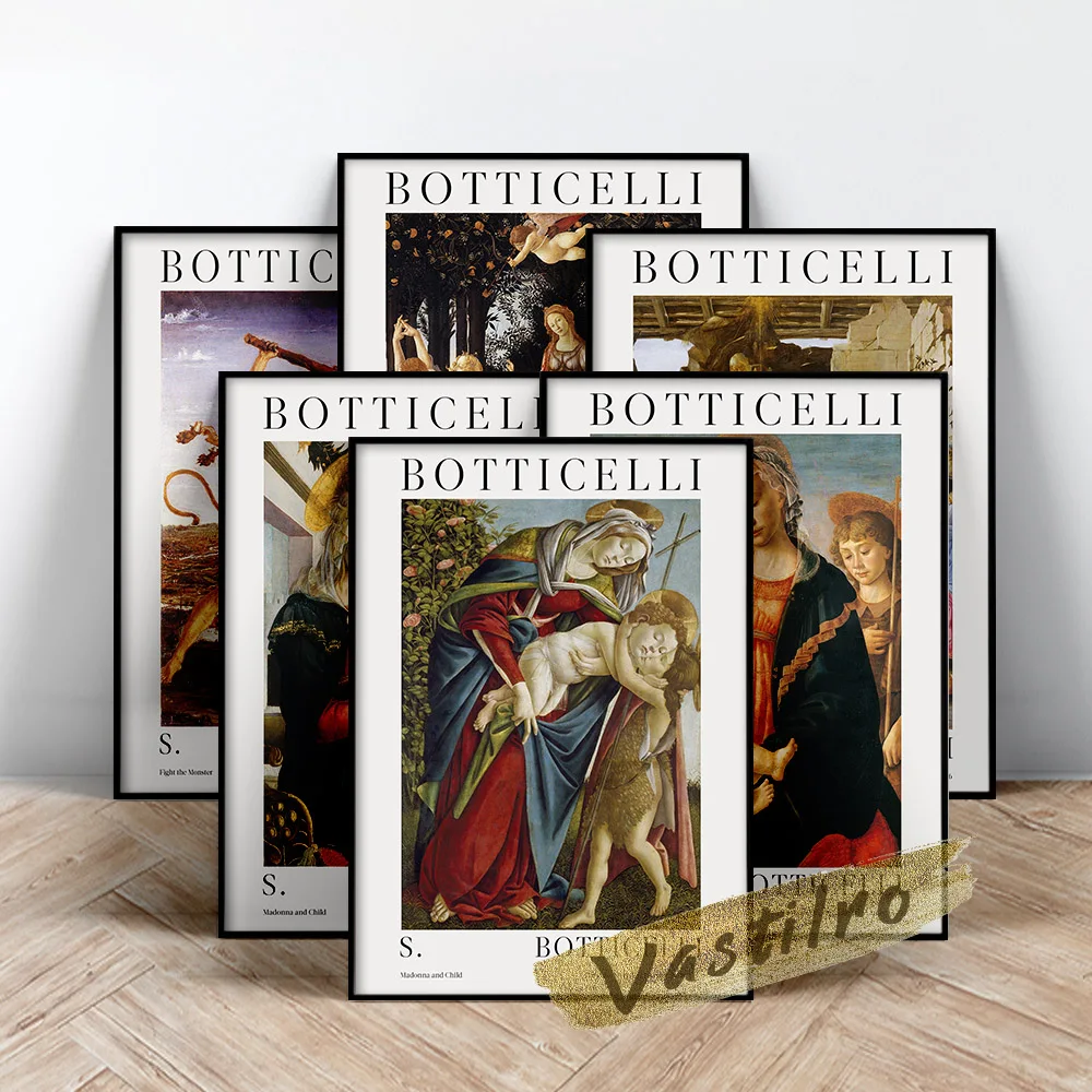 

Sandro Botticelli Famous Classic Poster Retro Canvas Painting Exhibition Museum Print Art Wall Picture Modern Home Room Decor