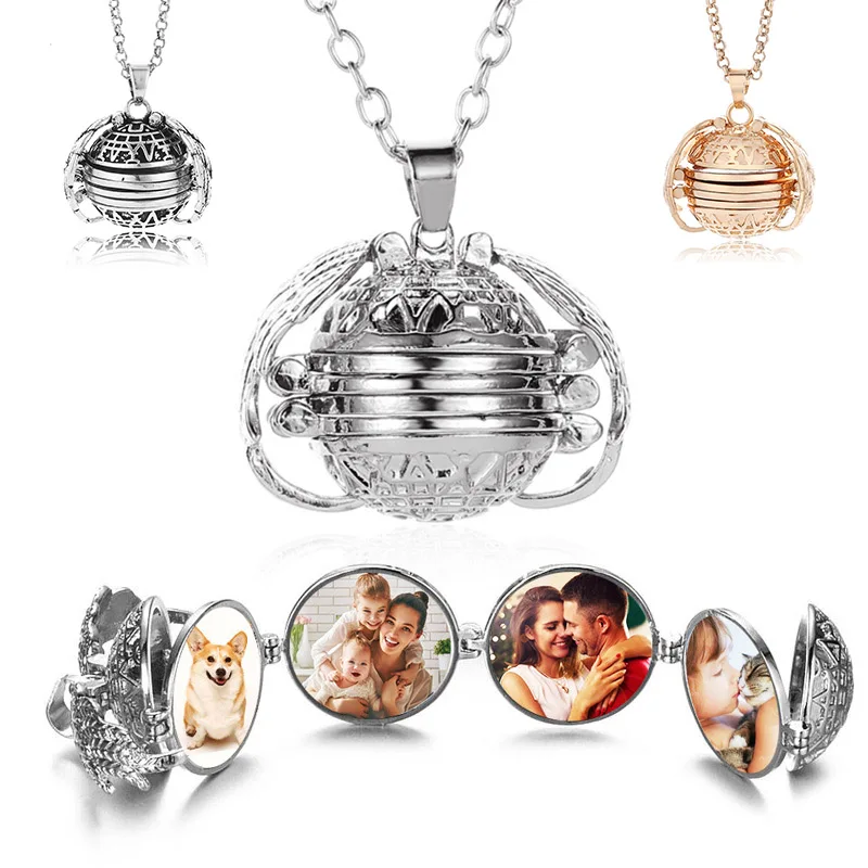 Женский кулон с крыльями ангела Anel bola Magic подвеска 4 фотографиями плавающий