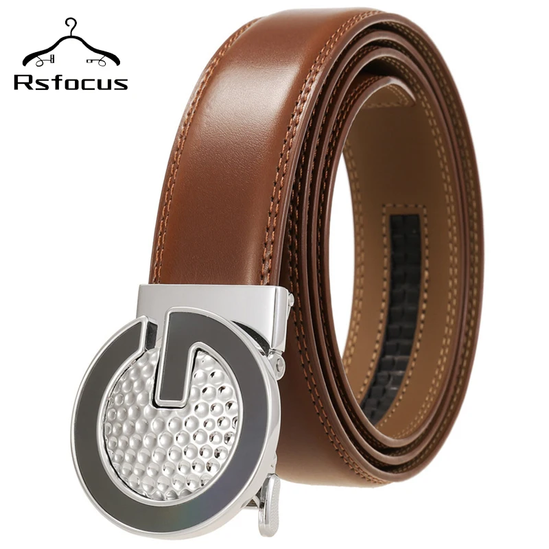 

Automatic Buckles Men's Belts 3.5cm Width Leather Ratchet Waistband Belt for Men Jeans Dress Wedding Business Waist Strap R200