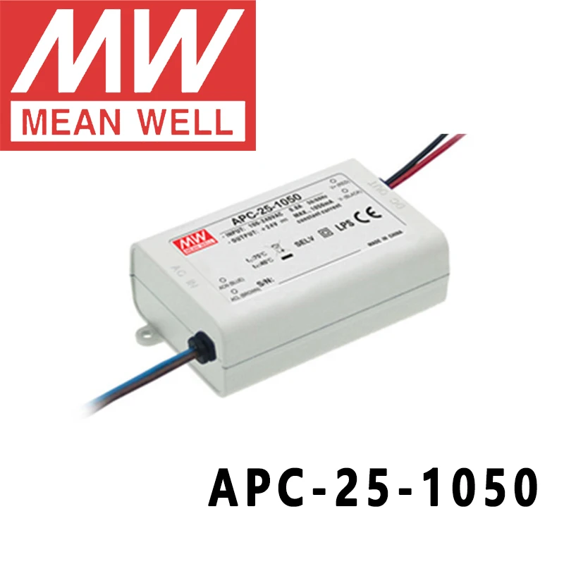 

Оригинальный бренд Mean Well представляет APC-25-1050 meanwell 1050mA постоянный ток 25Вт один Выход светодиодный импульсный источник Питание