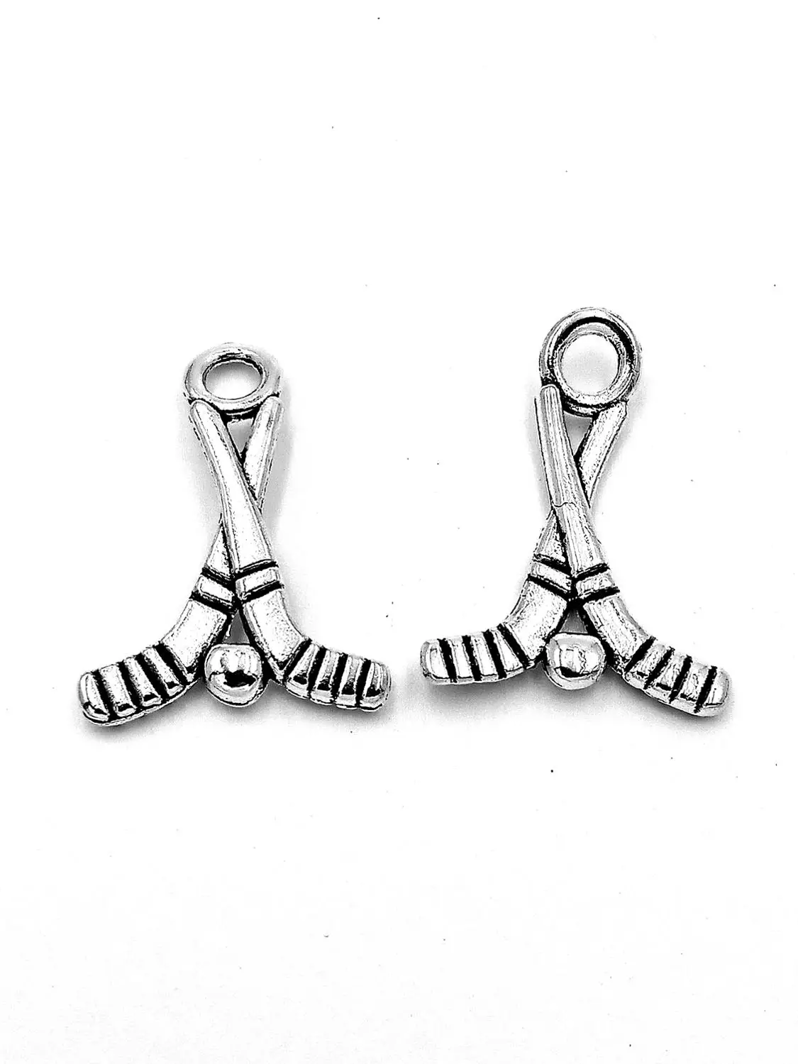50pcs Hockey stick charms pendant 16x23mm antique silver ornament accessories jewelry making craft base material | Украшения и