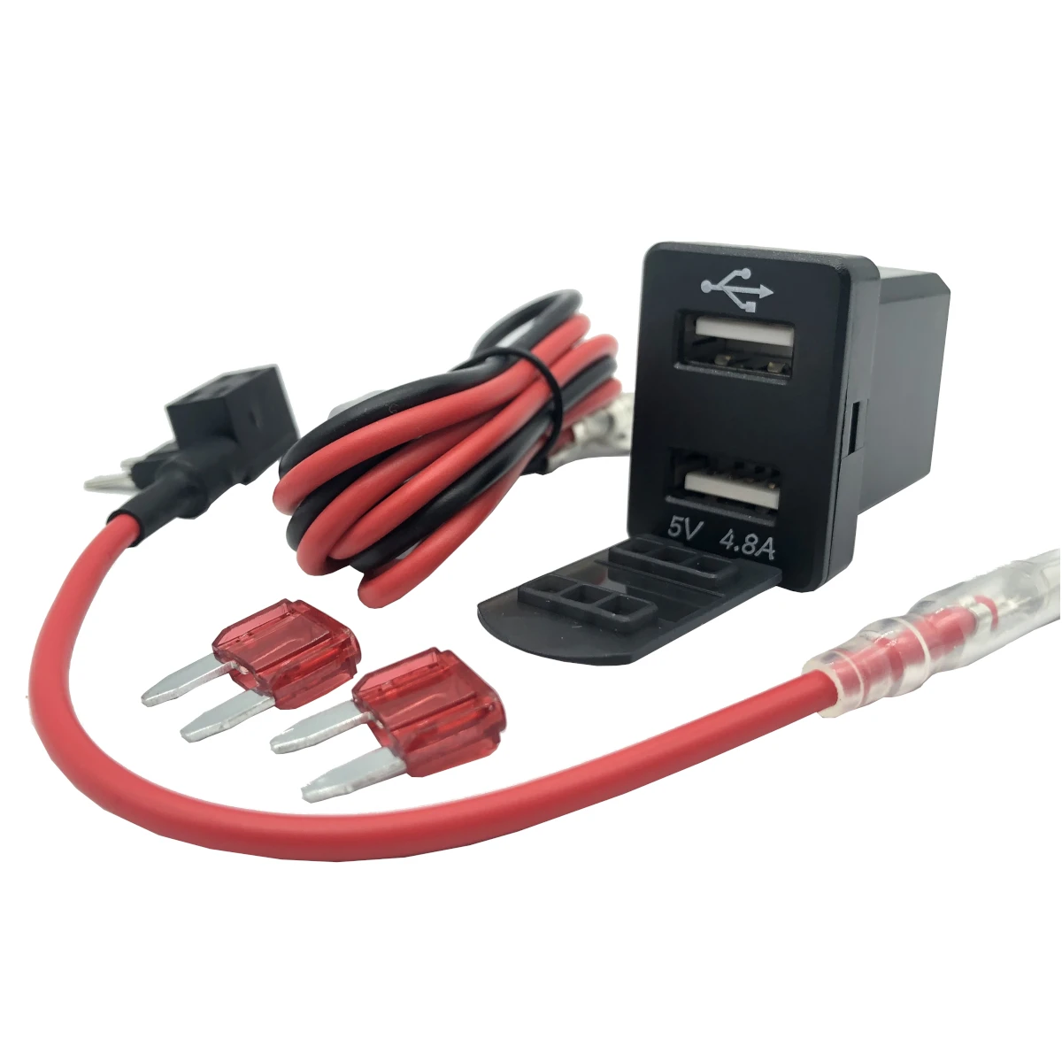 Автомобильное зарядное устройство с двумя USB-портами 4 8 А цифровой вольтметр