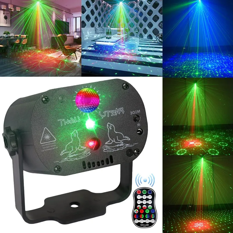 Миниатюрный RGB диско светильник светодиодный лазерный сценический прожектор