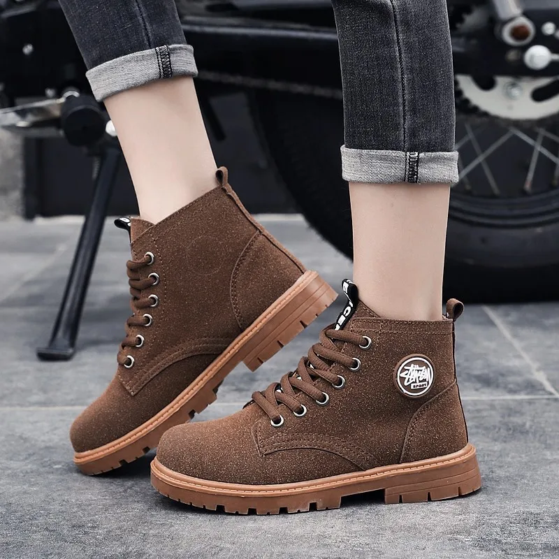 Детские ботинки мартинсы для мальчиков и девочек теплые кожаные модные в