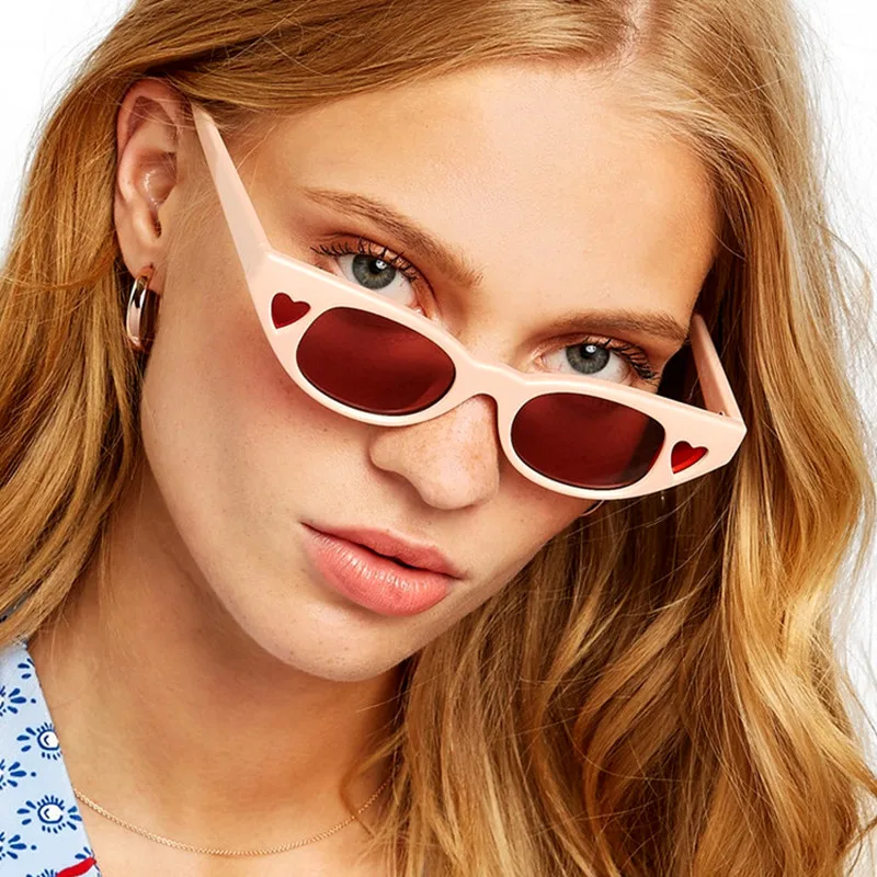 

MAYTEN Small Vintage Sunglasses Women Cat Eye Brand Designer Retro Cateyes Sun Glasses 2021 Female Love Heart Eyewear Eyeglasses
