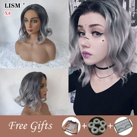women short wigs new american european pixie synthetic hair black fake gray red pink blue yellow fashion wavy style hairpieces