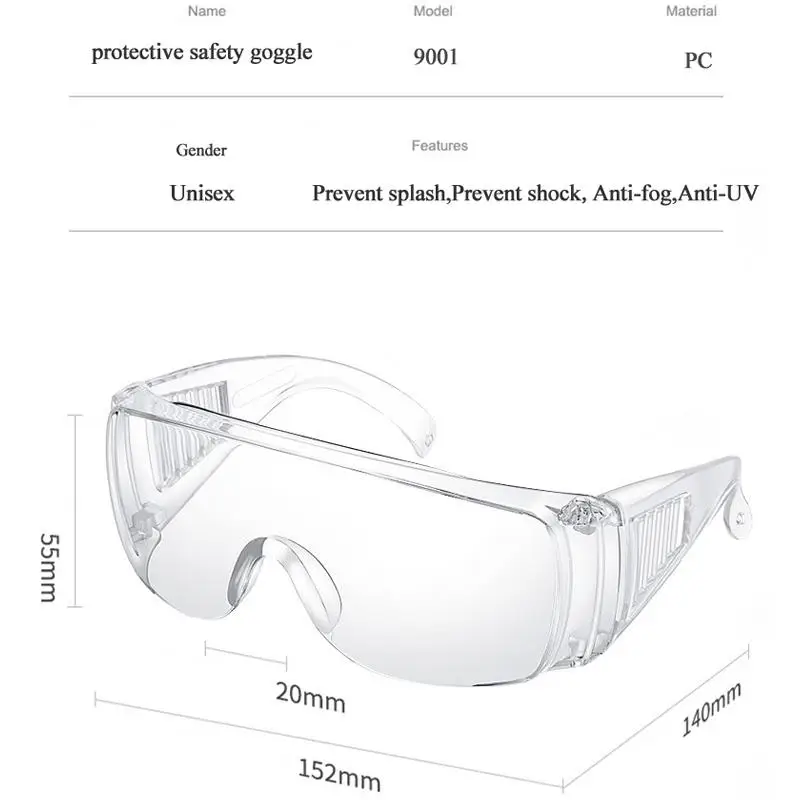 

2020 New Work Safety Protective Glasses Impact-Resistant Wind Dust Proof Safety Goggles For Anti-splash Spectacles