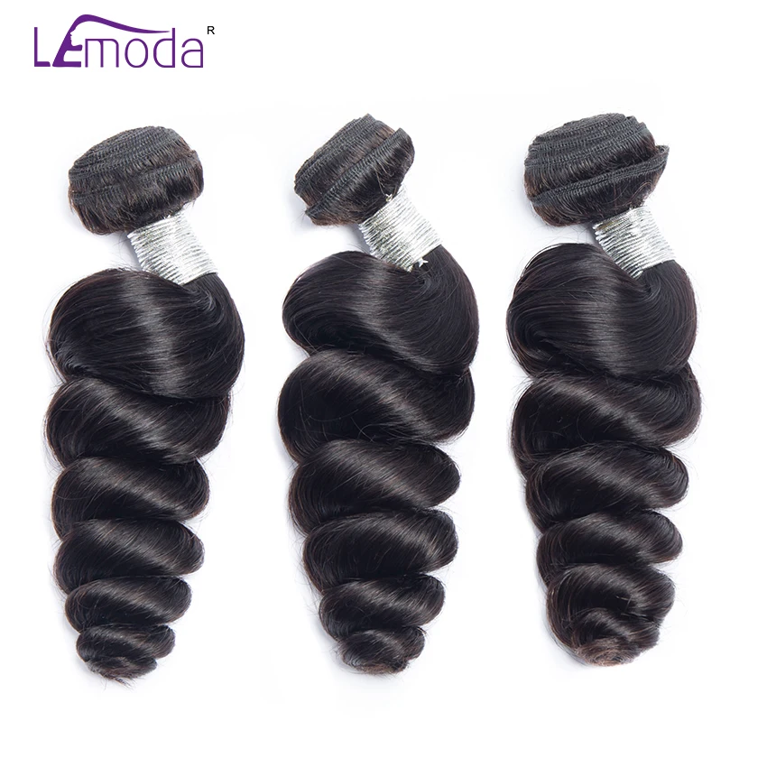 Lemoda малазийские свободные волнистые человеческие волосы плетение пучки 4