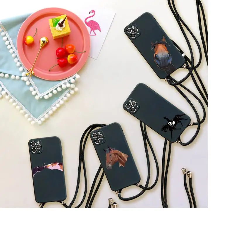 

Frederik The Great beauty horse Phone Case For iPhone 7 8 11 12 X XS XR MINI Pro Max Plus Strap Cord Chain Lanyard soft