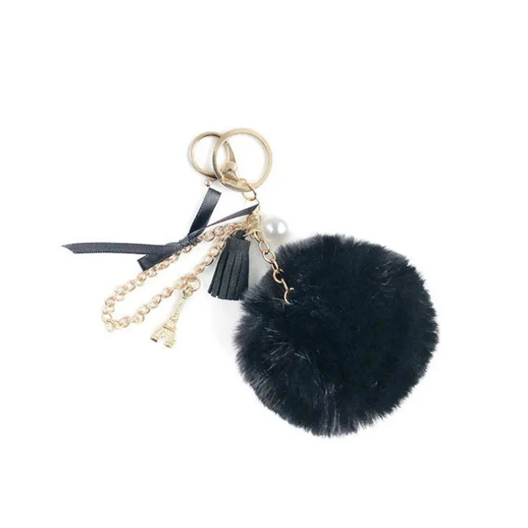 Новый брелок с пушистым помпоном шарик из искусственного кроличьего меха брелки