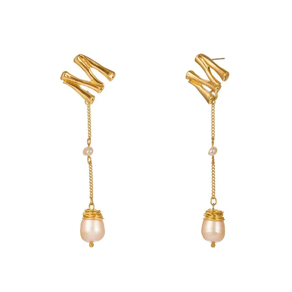 Серьги из натурального пресноводного жемчуга Женские винтажные свадебные