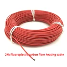 Фторпластмассовый нагревательный кабель с изоляцией из углеродного волокна, 100 м, 24 к, провод 2,3 мм, 17 Ом, обычно используется в теплом полу и т. д.