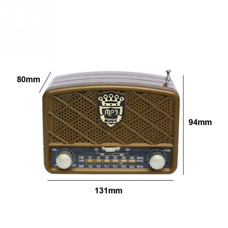 MIni Portable Retro Radio Handheld Receiver AM FM SW Support AUX USB TF MP3 Phone Music Player Rechargeable Bluetooth Speaker |