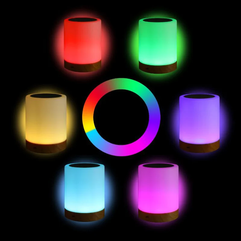 

2021 LED Night Light USB Colorful Warm Dimmable Charging Mode Bedroom Bedside TouchTableLamp Ambient Gift For Outdoor and Indoor