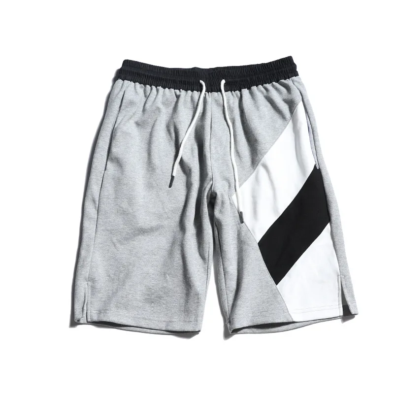 

Summer men's stitching shorts sweatpants casual pants and loose pants polyester cotton casual shorts regular pockets knee length