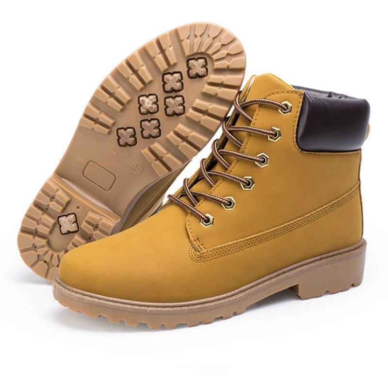 Мужские ботинки зимняя плюшевая теплая обувь унисекс ботильоны женские высокие