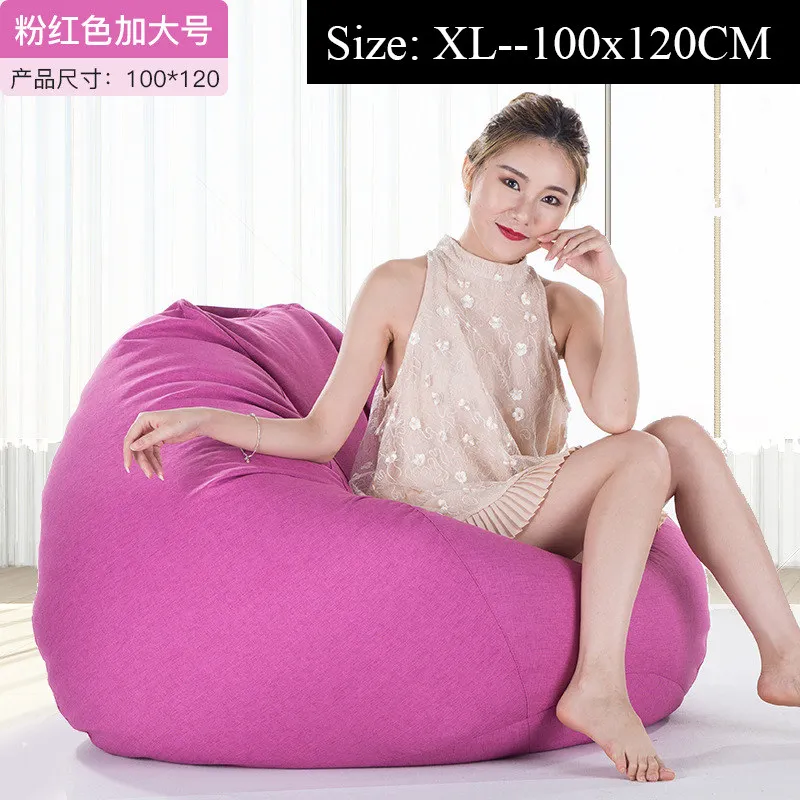 XL Бобы мешок диван без наполнителя Pouf слоеного дивана хлопковая льняная одежда уютное кресло-мешок диваны гостиная шезлонг сиденье татами, мебель - Цвет: XL
