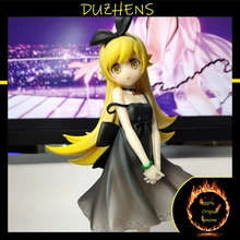 100% Original genuine Kizumonogatari Oshino Shinobu Black dress 20cm PVC Action Figure Anime Figure Model Toys Figure Doll Gift