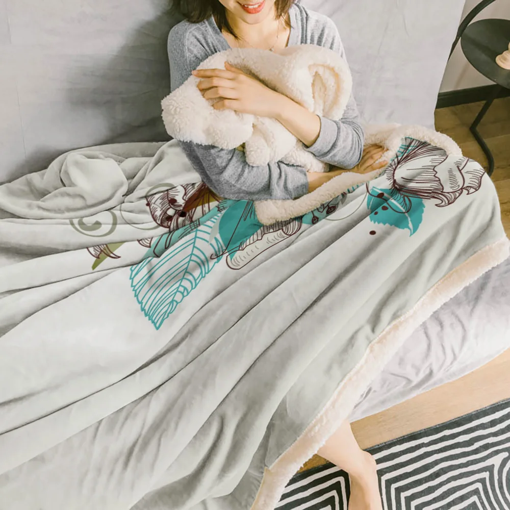 Цветение цветов бирюзовые растения розы одеяло Цветочный флис для детей Девочка