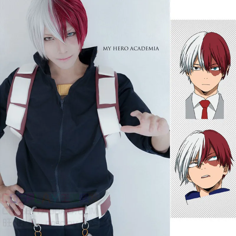 Мой герой Косплэй парики Баку без костюм шото Тодороки каминари Denki Katsuki Bakugo