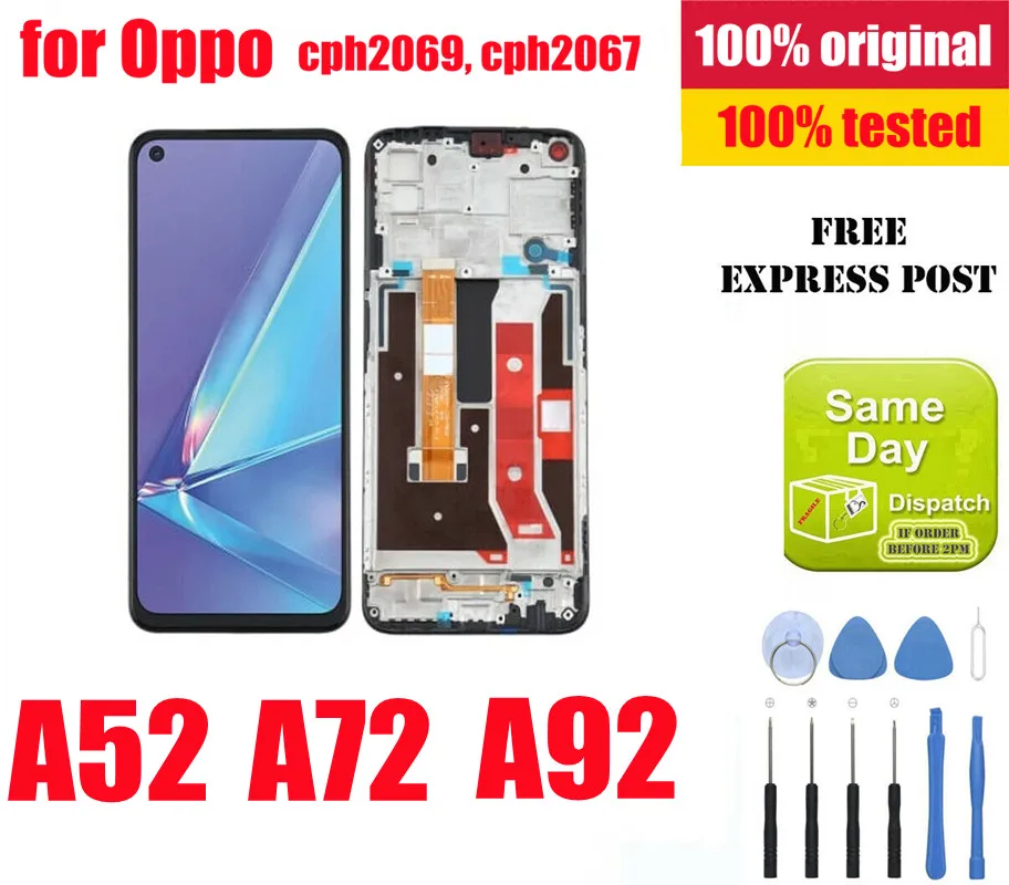 Pantalla LCD Original para oppo, reemplazo de tel&eacute;fono m&oacute;vil para OPPO a72/a92/a52/cph2069/cph2067/cph2059 /cph2061-0