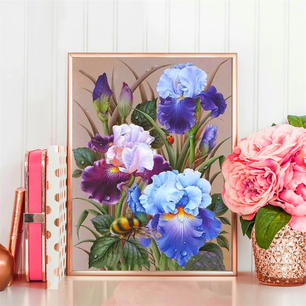 Алмазная вышивка huacan Flower картина, стразы, алмазная живопись, Цветочная полная квадратная дрель, Алмазная мозаика, украшение для дома