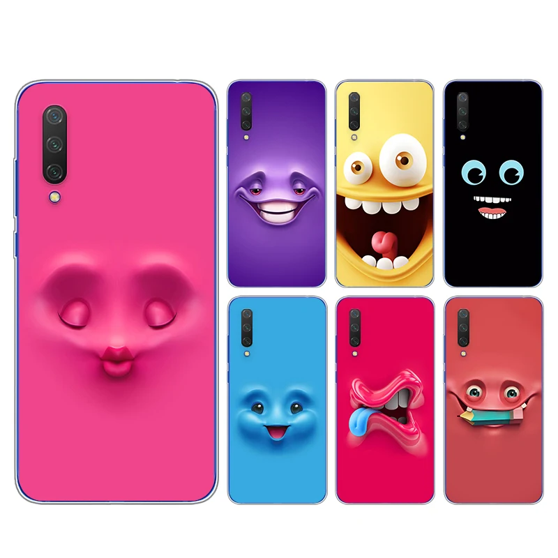 

Kunst Lustige Gesichter Telefon For Xiaomi Mi 11i 11 10T 10i 9T 9 A3 8 Note 10 Ultra Lite Pro 5G CC9 SE Transparent Phone Case