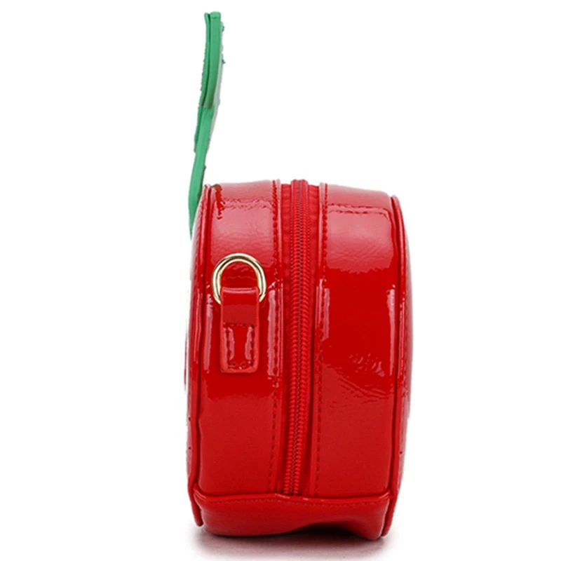 Fashion Cute Red Cherry Shoulder Bag Pu Leather Casual Chain Mini Messenger Girl'S Clutch |