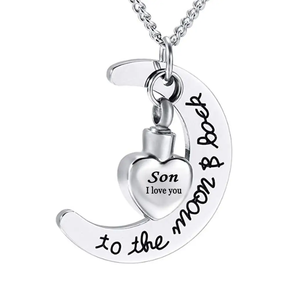 Очаровательная бижутерия I Love You to the Moon and Back Urn ожерелье для праха памятный кулон