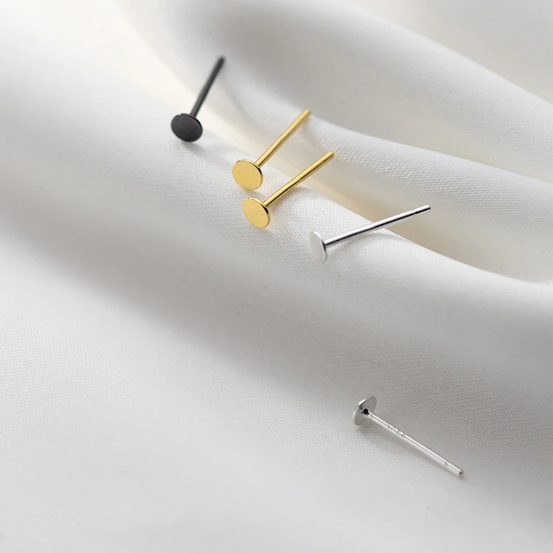 Женские серьги-гвоздики из серебра 2020 пробы золотого и черного цвета | Украшения