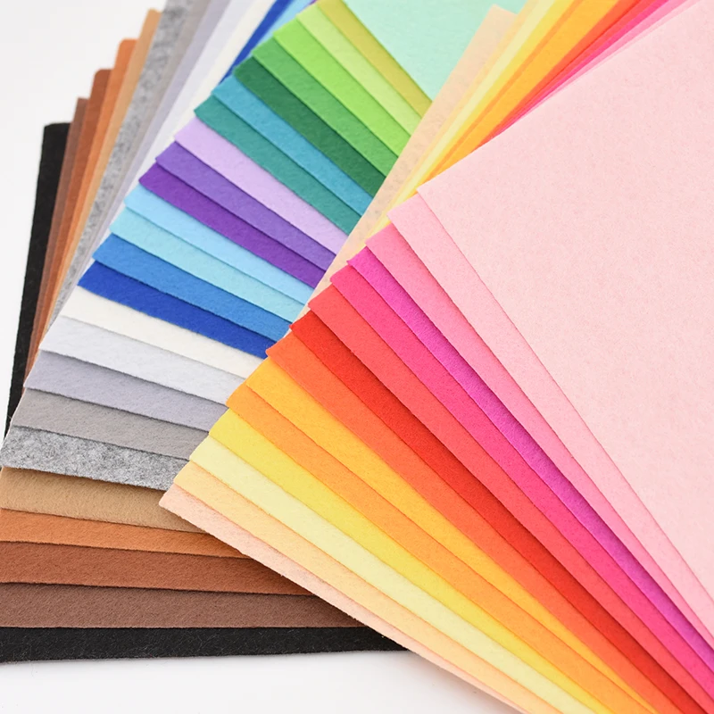 

40pcs/set Non-Woven Felt Fabric Polyester Cloth Felt Fabric DIY Bundle for Sewing Doll Handmade Craft Thick Home Decor Colorful