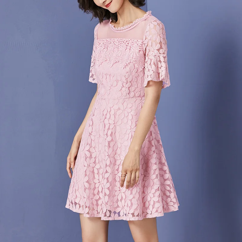 Женское кружевное элегантное платье в стиле пэчворк винтажное с цветочным