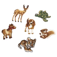 animal pattern iron on patches embroidery dog bird horse tiger christmas deer patches for clothing sewing badges accessory
