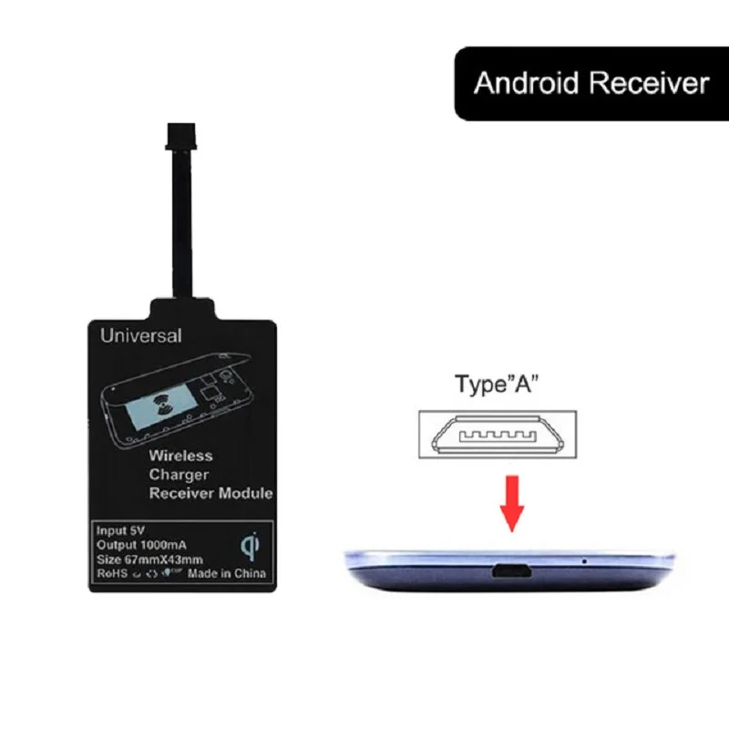 2018 Беспроводное зарядное устройство Qi Sans Fil портативное для телефона Samsung с Micro USB |