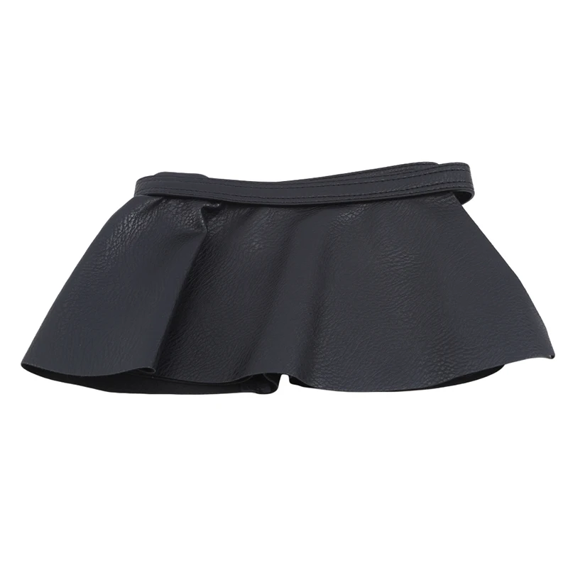 Litchi black Новинка, трендовая Женская широкая Золотая черная Корсетная юбка с поясом, женская модная юбка с рюшами, баска, пояс на талии, широкие пояса для женщин, платье - Цвет: Litchi black