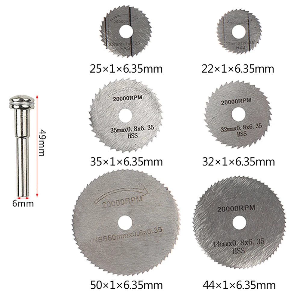 7 шт Мини HSS циркулярные пилы для вращающихся инструментов Dremel огненный резчик по