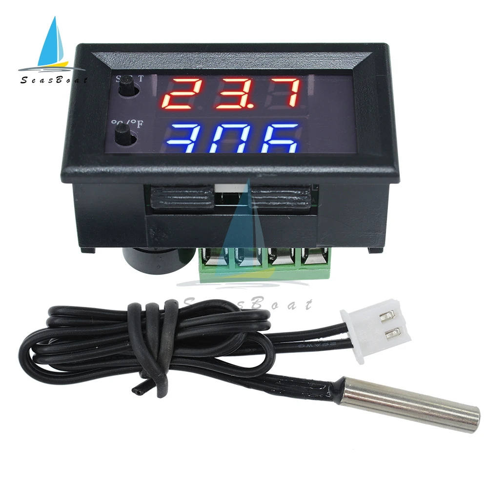

W1209 W1209WK DC 12V Digital LED Display Thermostat Temperature Controller Heat/Cooling Control Instrument Waterproof NTC Sensor