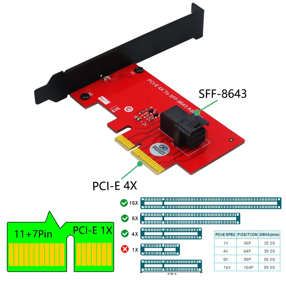 

Адаптер для жесткого диска, 2,5 дюйма, U.2 PCIe NVMe