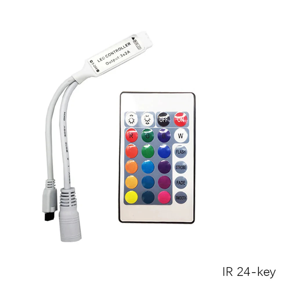 Светодиодный контроллер с 24 клавишами, светодиодный ИК-контроллер rgb, светодиодный пульт дистанционного управления 12 В 12 в 6 А для RGB 2835 3528 5050, светодиодная лента