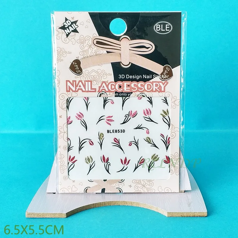 3D наклейки для ногтей все украшения слайдеры наклейка с розовой бабочкой дизайна