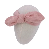 muslin cotton headband for newborn toddler baby girl kids turban headbands adjustable bunny ear hairbands hair accessories