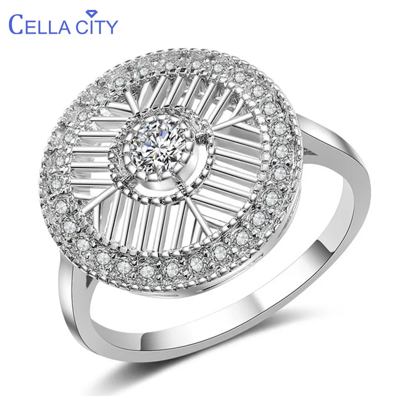 Целлюлозное круговое Серебро 925 Ювелирное кольцо с камнями для женщин креативный