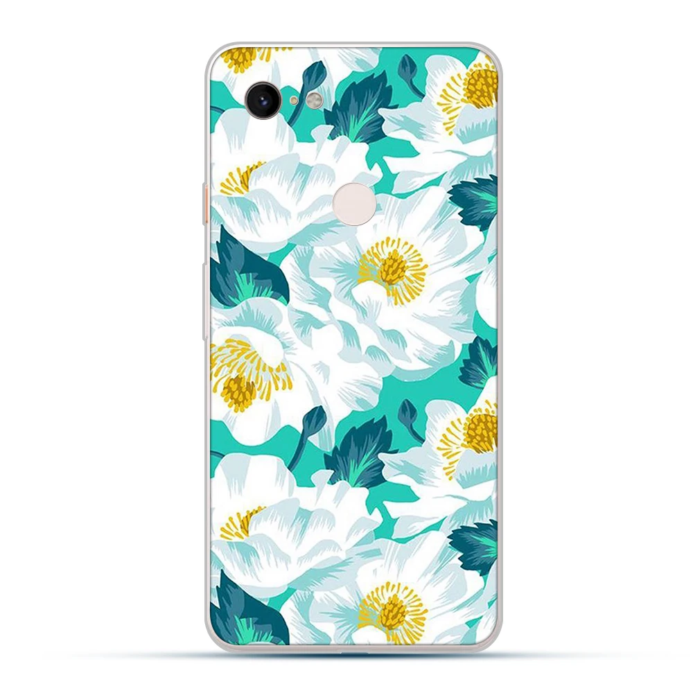 

ciciber Flowers green leaves Cases for Google Pixel 4 3 XL Soft Silicone TPU Cover for Google Pixel 2 3a XL Funda Cover Coque