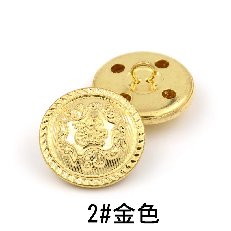 2C. Gold 10 шт. медная Пряжка винтажный логотип бронзовая старинная Серебряная джинсовая куртка одежда на пуговицах Большая одежда аксессуары на пуговицах - Цвет: 2C. Gold