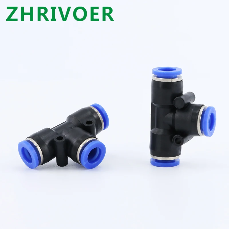 10 шт. PE4 6 8 12 мм Пневматический тройник 3-ходовой фитинг пластиковый трубный