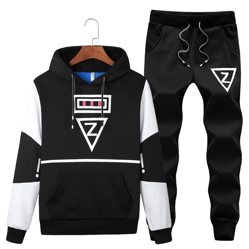 2019 новый мужской повседневный спортивный костюм модный с капюшоном из двух