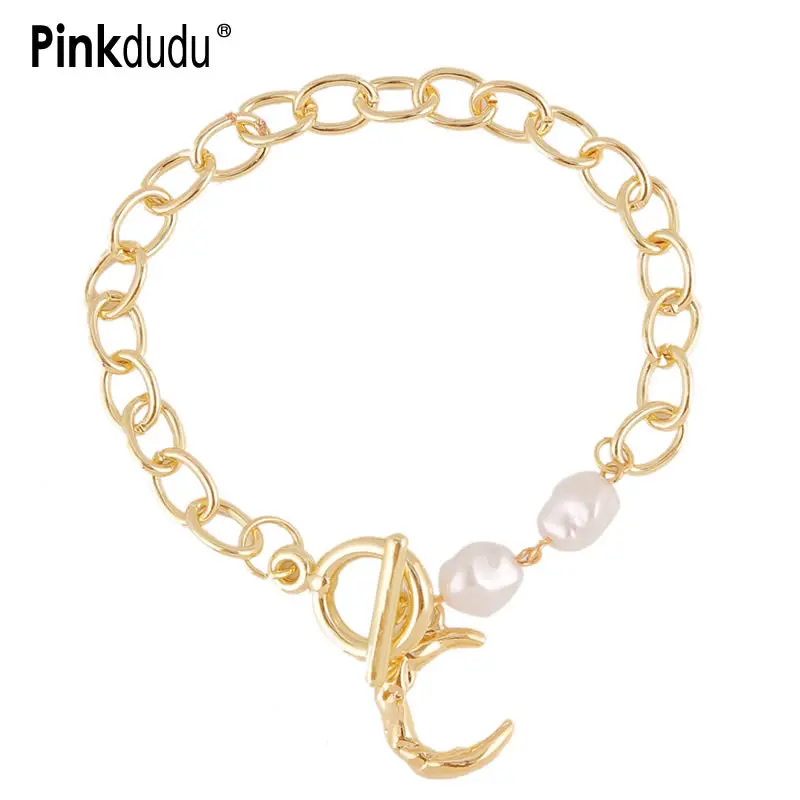 Pinkdudu новые женские браслеты из цинкового сплава неправильной формы с жемчугом